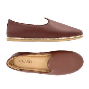 Charix Brown Leather Slip-On Shoes